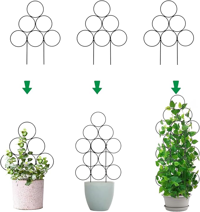 Trellis for Climbing Plants Indoor, 3 Pack Stackable Garden Trellis for Potted by IAGarden