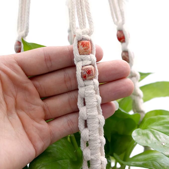 Belit 2 Pack Macrame Plant Hangers Indoor Hanging Planter Basket Decorative - Image 3