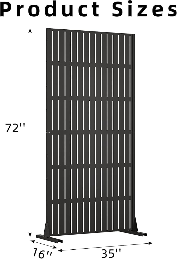 Casaphoria Metal Privacy Screen Outdoor, Fence Black - Image 7