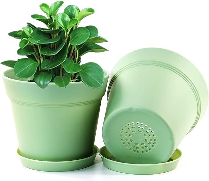 WOUSIWER 16 Pack 6 inch Plastic Planters, Indoor Flower Pots, Heavy Duty and - Image 4