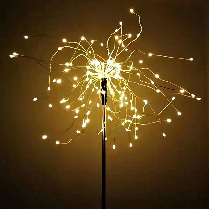 JJGoo Solar Firework Lights, 2 Pack 150 LEDs 2 Lighting Modes Solar Lights - Image 4