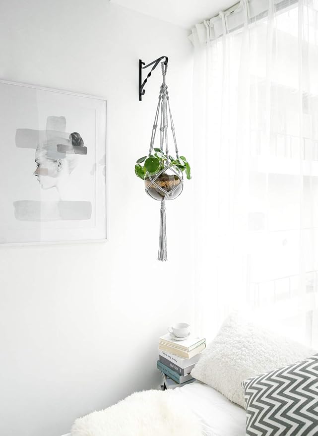 Mkono Macrame Plant Hangers Indoor Outdoor Hanging Planter Basket Cotton Rope 4 - Image 2