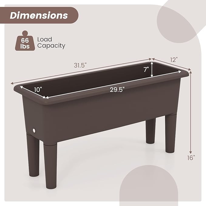 Giantex Raised Garden Beds Outdoor Set of 2, Self-Watering Planter Box - Image 4