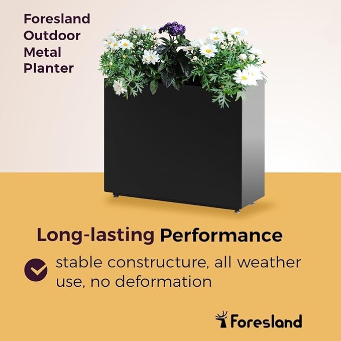 Tall & Long Metal Divider Planter 30W x 11D x 24H, Easy 5-Min Assembly - Image 7
