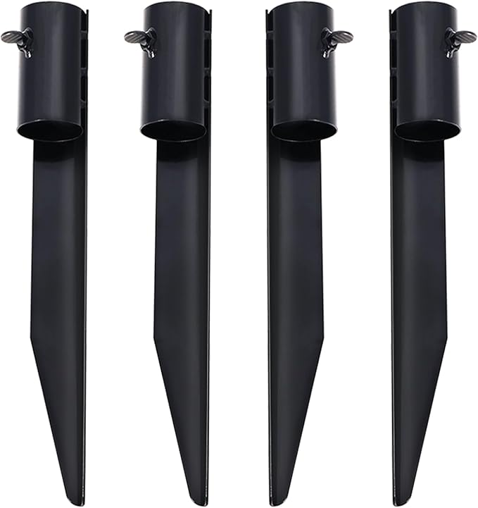 Steel Torch Stakes for Tiki Torches, Freestanding Poles and Solar Lights by Hoqqf