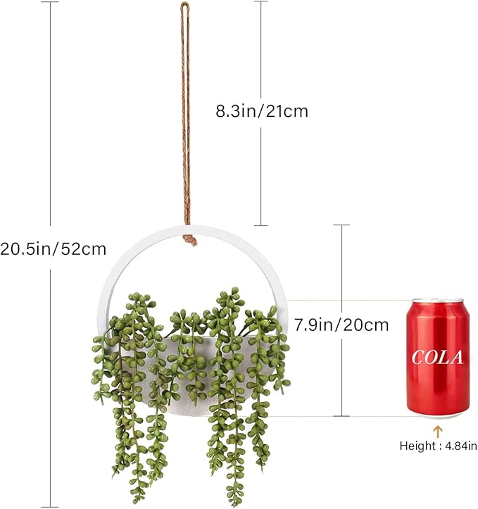 Floweroyal 2pcs Artificial Succulents Hanging Plants 12.2'' Fake String of - Image 8