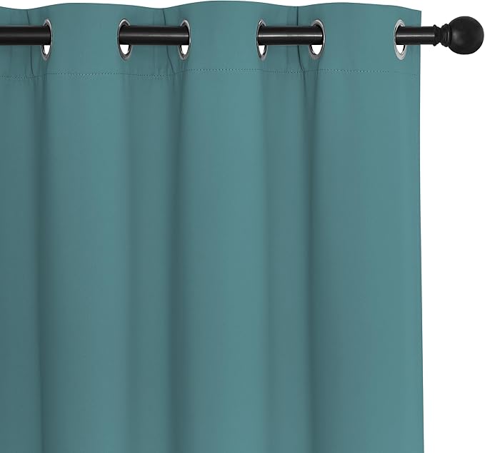 NICETOWN Sea Teal Blackout Curtains 84 inch Length, Grommet Top Room Darkening - Image 7
