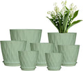 Plastic Plant Pots, 7/6.5/6/5.5/5/4.5/4 inch Flower Pots by LesOasis