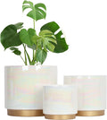 Gepege White Indoor Pots for Plants, Ceramic Planter by Gepege