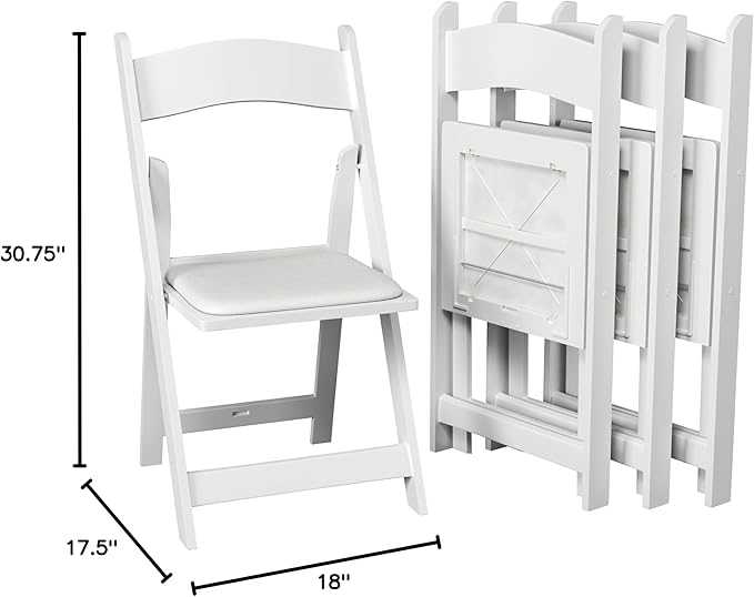 Simplex Furniture Modern White Resin Foldable Chair - Image 3