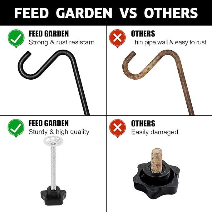 FEED GARDEN 2 Pack 29 Inch Adjustable Deck Hook, Solid Steel Deck Hangers - Image 5