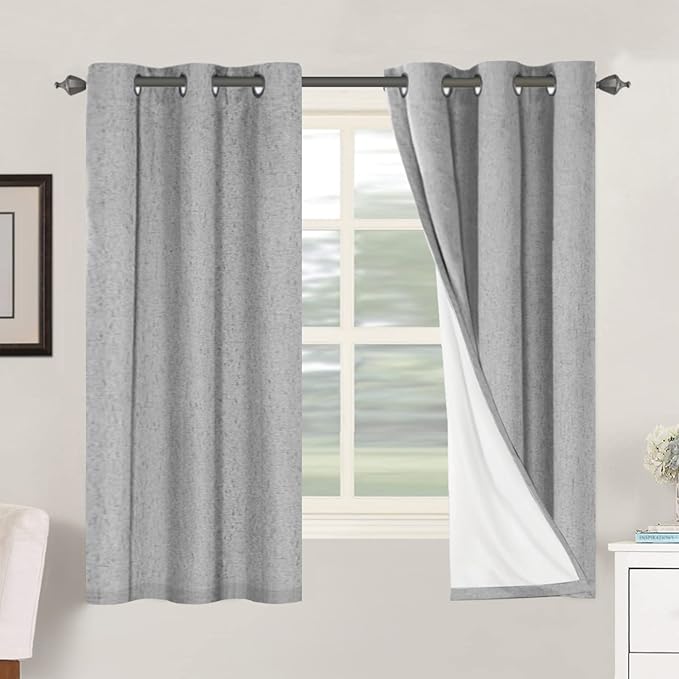 H.VERSAILTEX Primitive Linen Curtains 100% Blackout Curtain Drapes Burlap by HVERSAILTEX