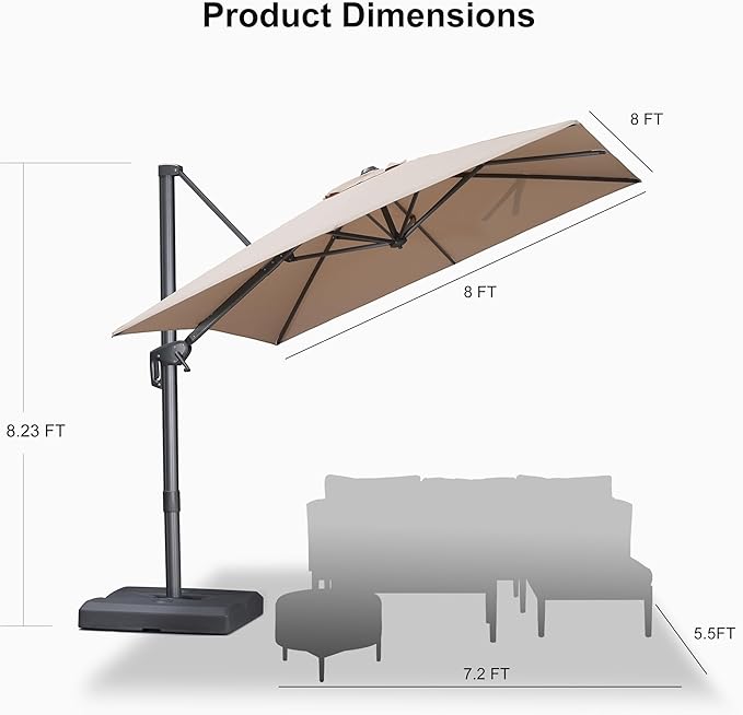 PURPLE LEAF 8 FT Outdoor Umbrella - Image 9