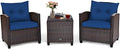 Tangkula 3 Pieces Patio Furniture Set, PE Rattan Wicker 3 Pcs Outdoor Sofa Set by TANGKULA