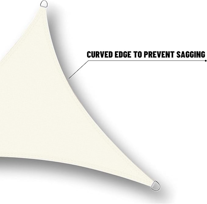 SUNNY GUARD Waterproof Sun Shade Sail 16'x16'x22.6' Cream Right Triangle UV - Image 5