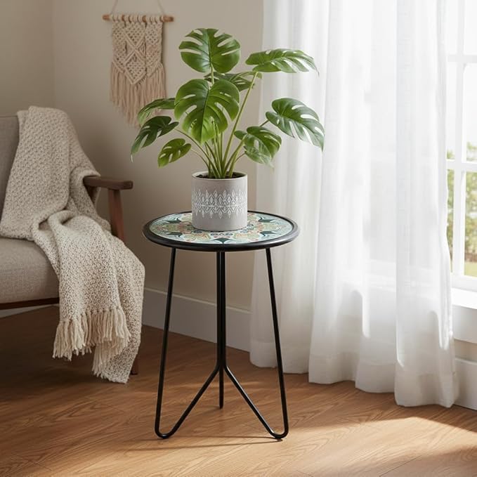 LIFFY Patio Side Table, Indoor Round Accent End Table - Image 6