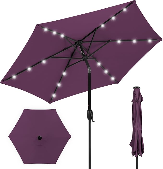 Best Choice Products 7.5ft Outdoor Solar Market Table Patio Umbrella by BestChoiceProducts