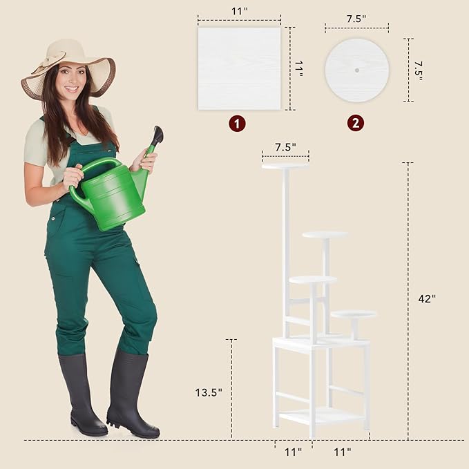 Plant Stand Indoor with Grow Light, 5-Tiered Tall Plant Stand Indoor, Metal - Image 5