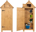 Outvita Outdoor Storage Cabinet, 70in Wooden Vertical Garden Tools Shed by Outvita