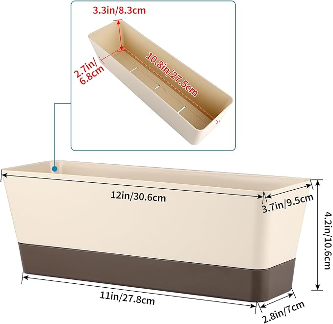 Window Box Planter with Tray - Image 3