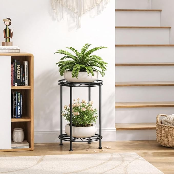 Plant Stand 2-Tier 10.2in Width 16.4in Tall Flower Pot Rack Small Plant Table - Image 5