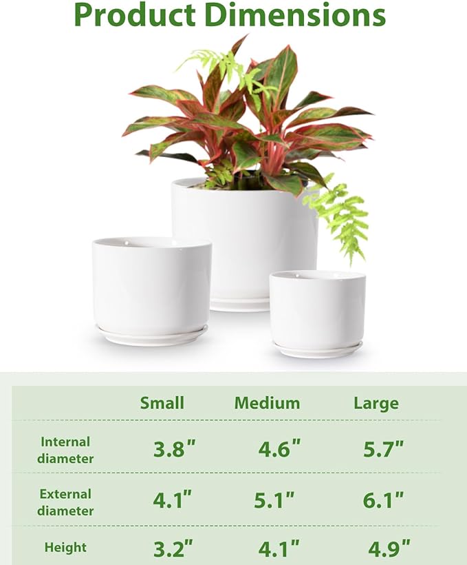 EFISPSS Plant Pots, 4+5+6 Inch Pots - Image 3