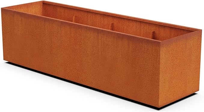 Plantercraft Extra Large Corten Steel Planter 84x24x24 Inch by Plantercraft