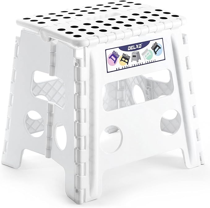 Delxo 13" Folding Step Stool for Kids and Adults, Non-Slip Foldable Step Stools by Delxo