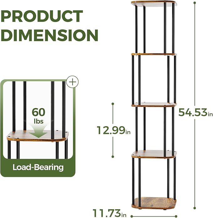 Bamworld Tall Plant Stand Indoor, Corner Plant Shelf - Image 5
