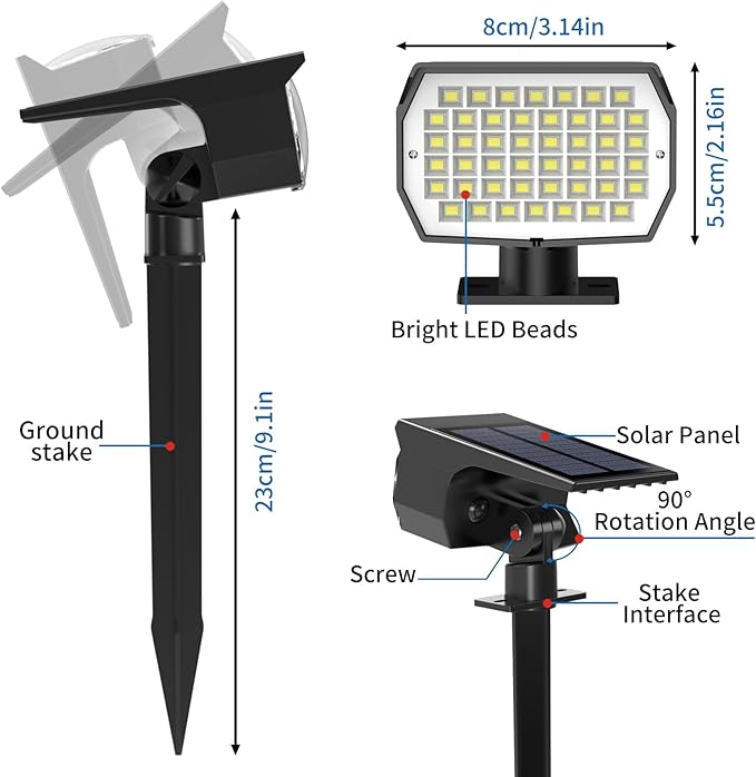 Solar Spot Lights Outdoor 6 Pack, Solar Landscape Spotlights Waterproof - Image 7