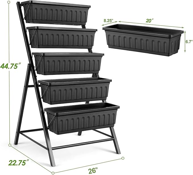 SEJOV 4FT Vertical Raised Garden Bed, 5 Tiers Elevated Planter Box - Image 8