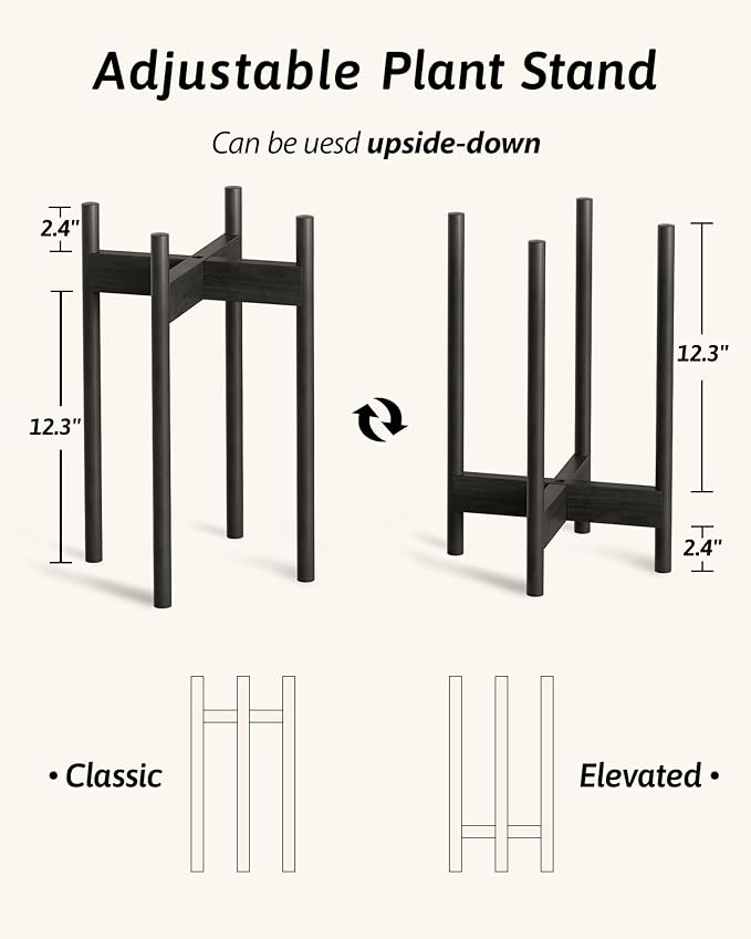 Adjustable Plant Stand Indoor, Bamboo Plant Stand Fits 8 9 10 11 12 Inches - Image 4