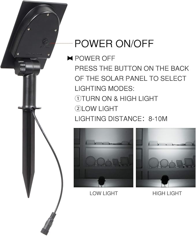 T-SUN Solar Spotlights, Outdoor LED Solar Lights, Waterproof Auto ON/Off Solar - Image 6