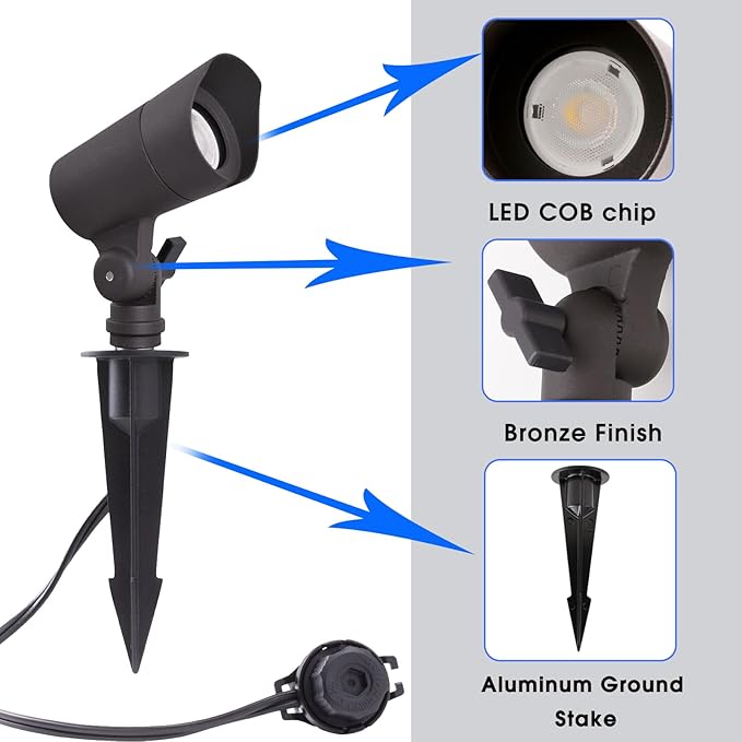 LED Landscape Lights with Connectors, 12V Low Voltage, Warm White 3000k - Image 4