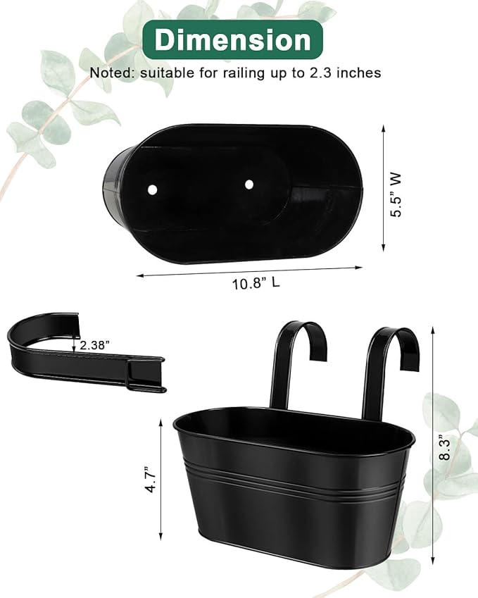 Metal Railing Planters for Outdoor Plants - Image 2