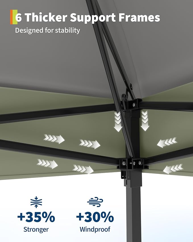 Canopy Tent 12x12 ft, Pop Up Gazebo One-Push Setup - Image 7