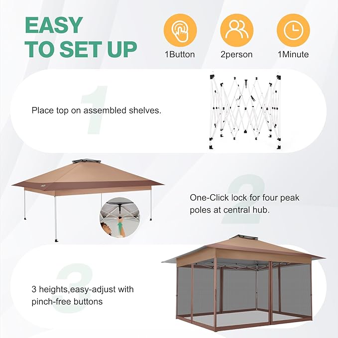 C0BIZI Gazebo 10x15 Pop up Canopy, Gazebos on Clearance-Canopy Tent - Image 8