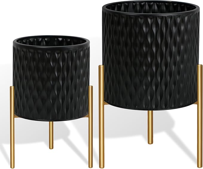 ARNIS Plants Pots with Stand, Large Size Flower Pots, 10.5&12.25 Inch - Image 9