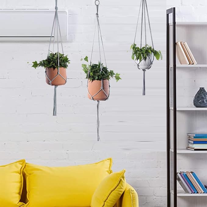 ELANE 6PCS Macrame Plant Hanger Indoor Hanging Planter Basket Decorative - Image 4