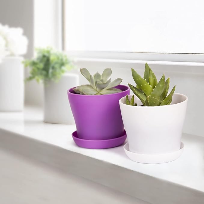 TDHDIKE 10 Pcs Plastic Planters Indoor Flower Plant Pots, Mini Flower Seedlings - Image 5