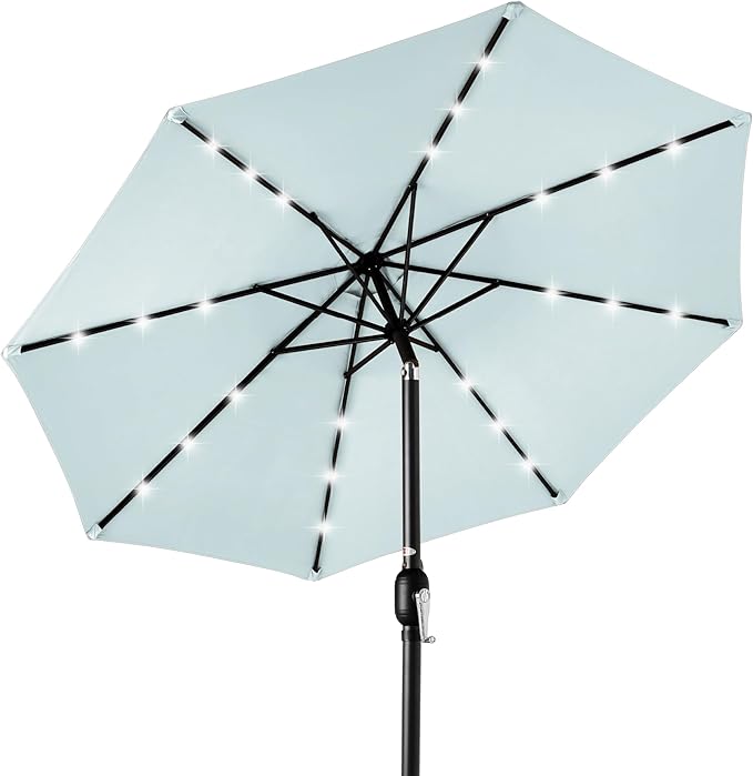 Best Choice Products 10ft Solar Polyester LED Lighted Patio Umbrella w/Tilt by BestChoiceProducts