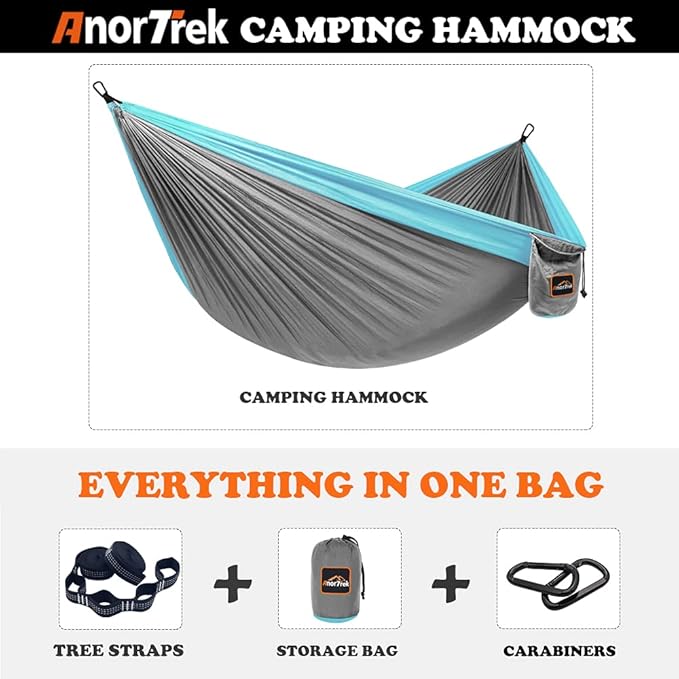Camping Hammock, Super Lightweight Portable Parachute Hammock - Image 4