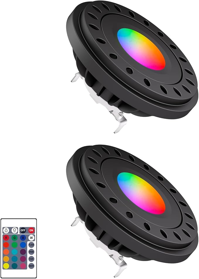 RGB PAR36 LED Light Bulb Color Changing, Warm White+15 Colors Choices on Remote by Makergroup