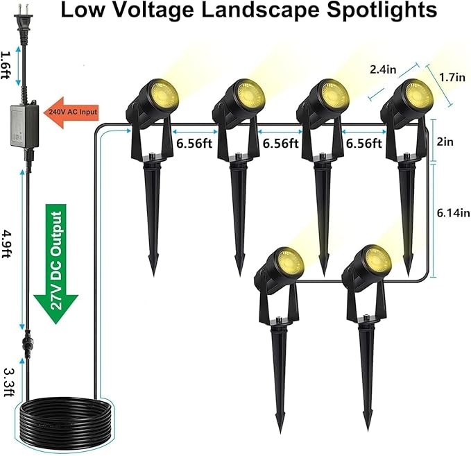 SUNTHIN Outdoor Landscape Lighting, 6 Pack Outdoor Spot Lights - Image 6
