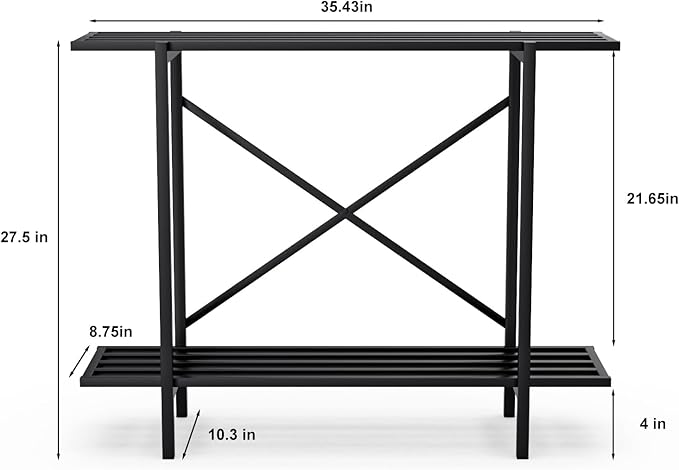 Zhongma 2 Tier Metal Sturdy Heavy Plant Stand, Narrow Plant Stand Indoor and - Image 3