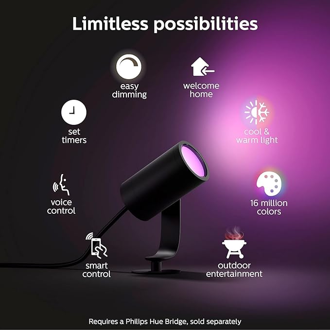 Philips Hue Lily Outdoor Smart LED Spotlight - Image 3