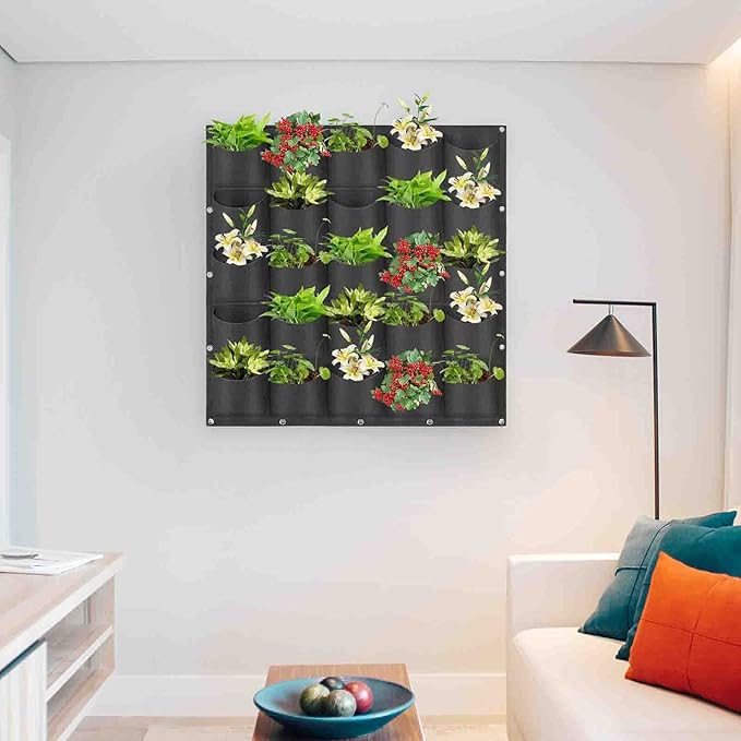 Hanging Planting Grow Bags, 25 Pockets Hanging Vertical Wall Planter Wall - Image 7