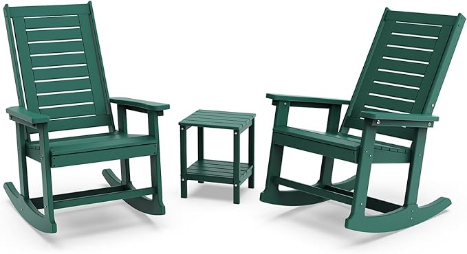 GREENVINES Outdoor Rocking Chair Set | 3-Piece | 2 Rocking Chairs by GreenVines