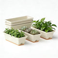 Window Box Planter, 6 Pack Plastic Vegetable Flower Window Planters Boxes 16 by LesOasis