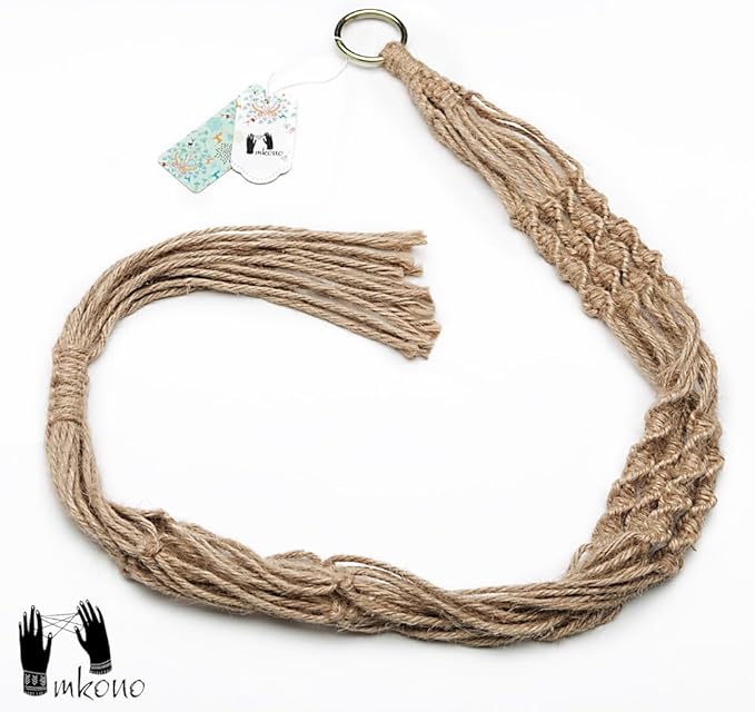 Mkono 2 Pack Macrame Plant Hangers Indoor Hanging Planter Basket Decorative - Image 8